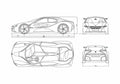Blueprint BMW Efficiant Dynamics Coupe 2009 A4 Photo Print