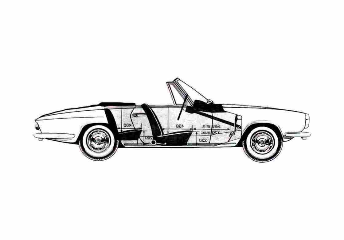 Blueprint BMW Glas 1600GT Cabriolet 1967 A4 Photo Print