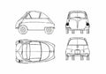 Blueprint BMW Isetta Coupe 1955 A4 Photo Print