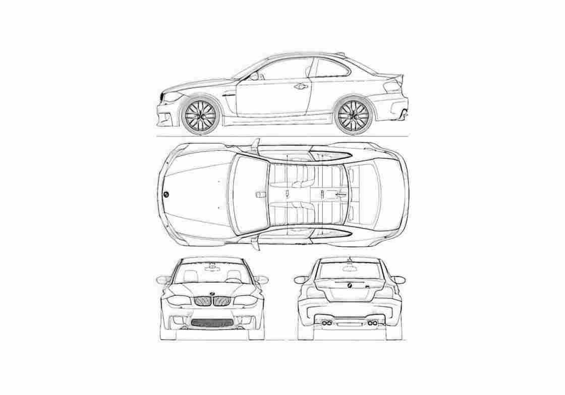 Blueprint BMW M1 Coupe 2011 A4 Photo Print