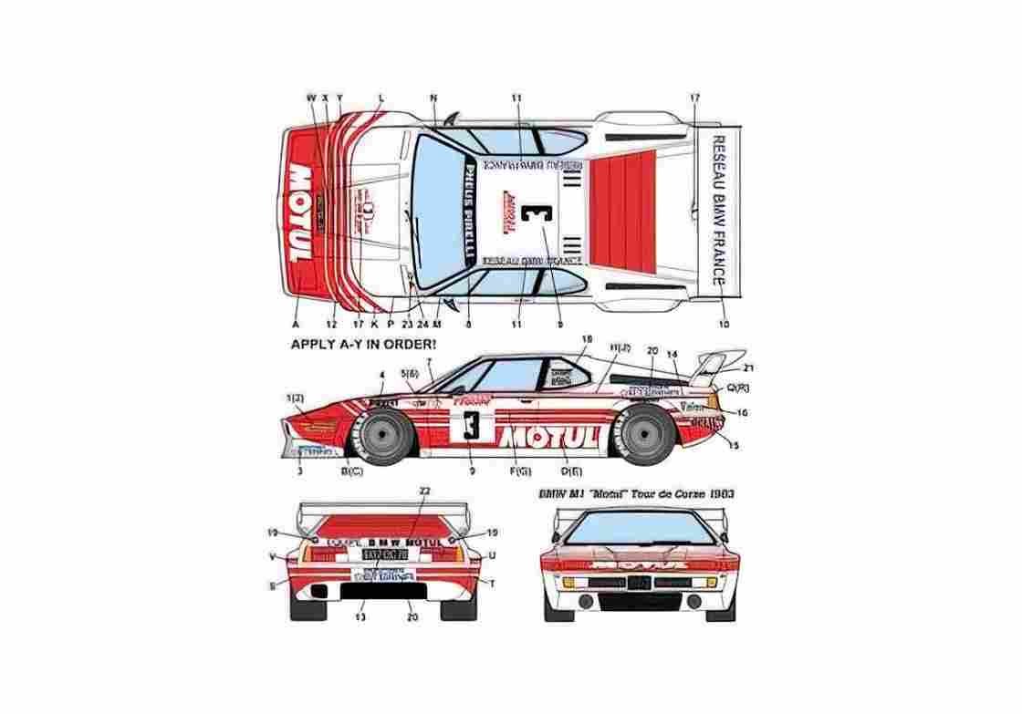 Blueprint BMW M1 E26 Motul Coupe 1983 A4 Photo Print