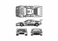 Blueprint BMW M1 E26 Motul Tour de Corse Coupe 1982 A4 Photo Print