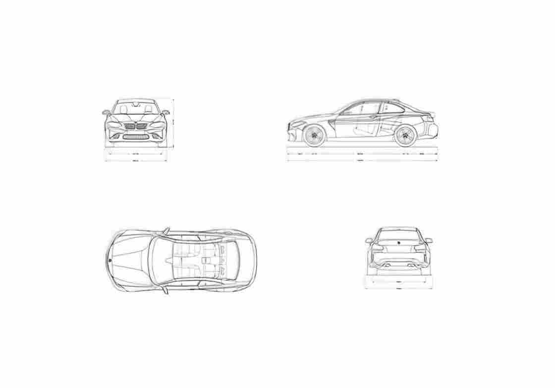 Blueprint BMW M2 Competition Coupe 01 A4 Photo Print