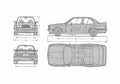 Blueprint BMW M3 E30 Coupe 1986 A4 Photo Print