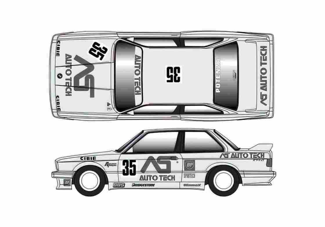 Blueprint BMW M3 E30 Coupe 1992 A4 Photo Print
