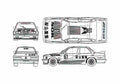 Blueprint BMW M3 E30 Group A Racing Coupe 1988 A4 Photo Print