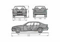 Blueprint BMW M3 E36 Coupe 1992 A4 Photo Print