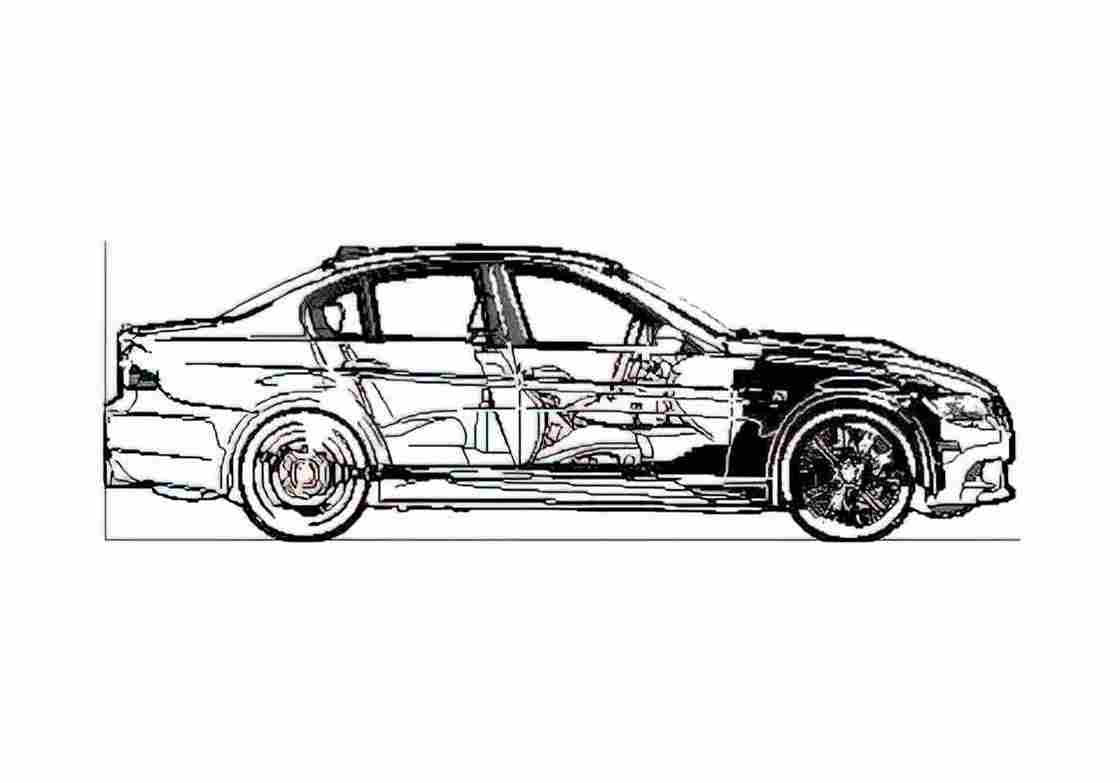 Blueprint BMW M3 E90 4 door Sedan 2008 A4 Photo Print