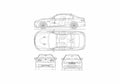 Blueprint BMW M3 E92 Coupe 2009 A4 Photo Print