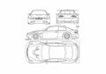 Blueprint BMW M3 E92 GTR Coupe 2008 A4 Photo Print