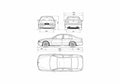 Blueprint BMW M5 E39 Sedan 1998 A4 Photo Print