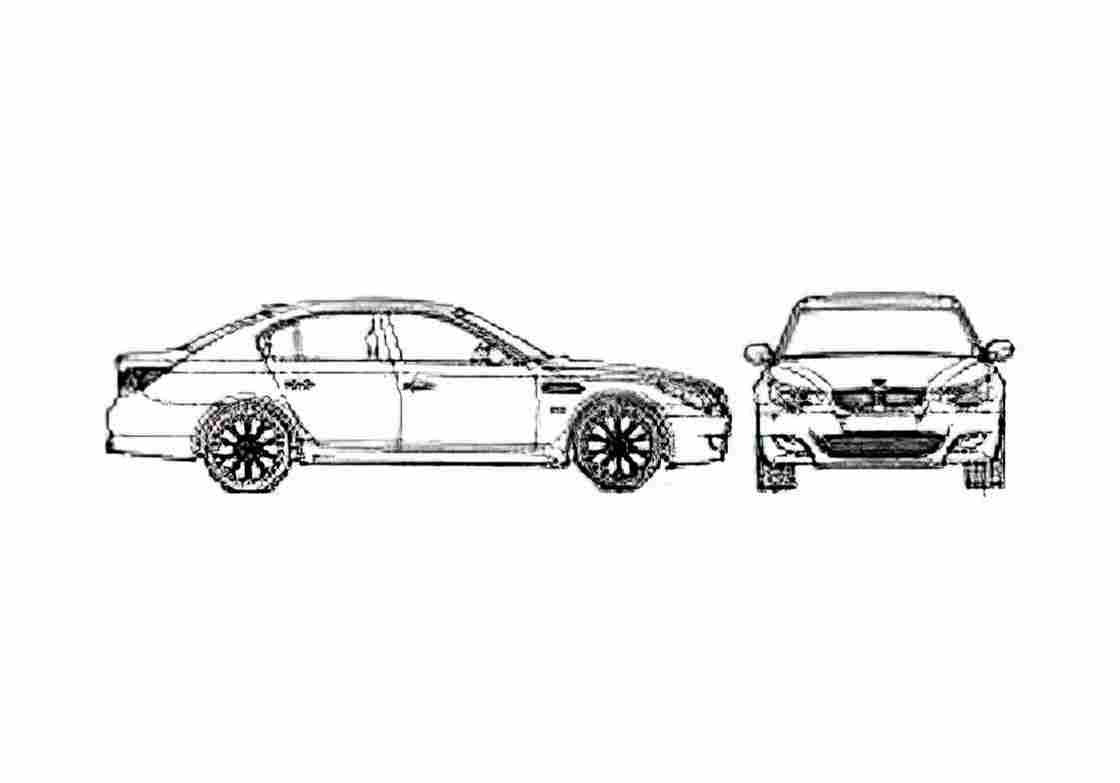 Blueprint BMW M5 E60 Sedan 2004 A4 Photo Print