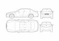 Blueprint BMW M5 E60 Sedan 2005 A4 Photo Print