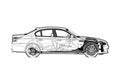 Blueprint BMW M5 E60 Sedan 2006 A4 Photo Print