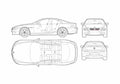 Blueprint BMW M6 E63 Coupe 2005 A4 Photo Print