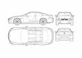 Blueprint BMW M6 E63 Coupe 2006 A4 Photo Print
