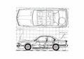 Blueprint BMW M635i CSi Sedan 1989 A4 Photo Print
