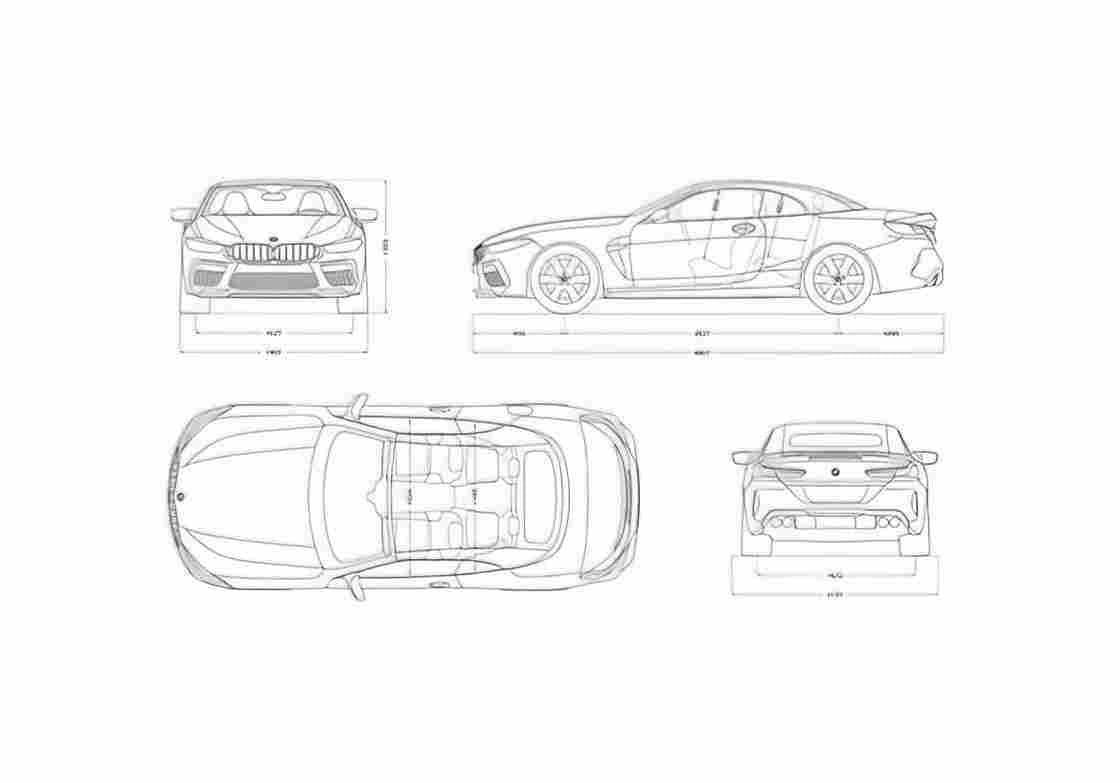 Blueprint BMW M8 Cabrio 01 A4 Photo Print