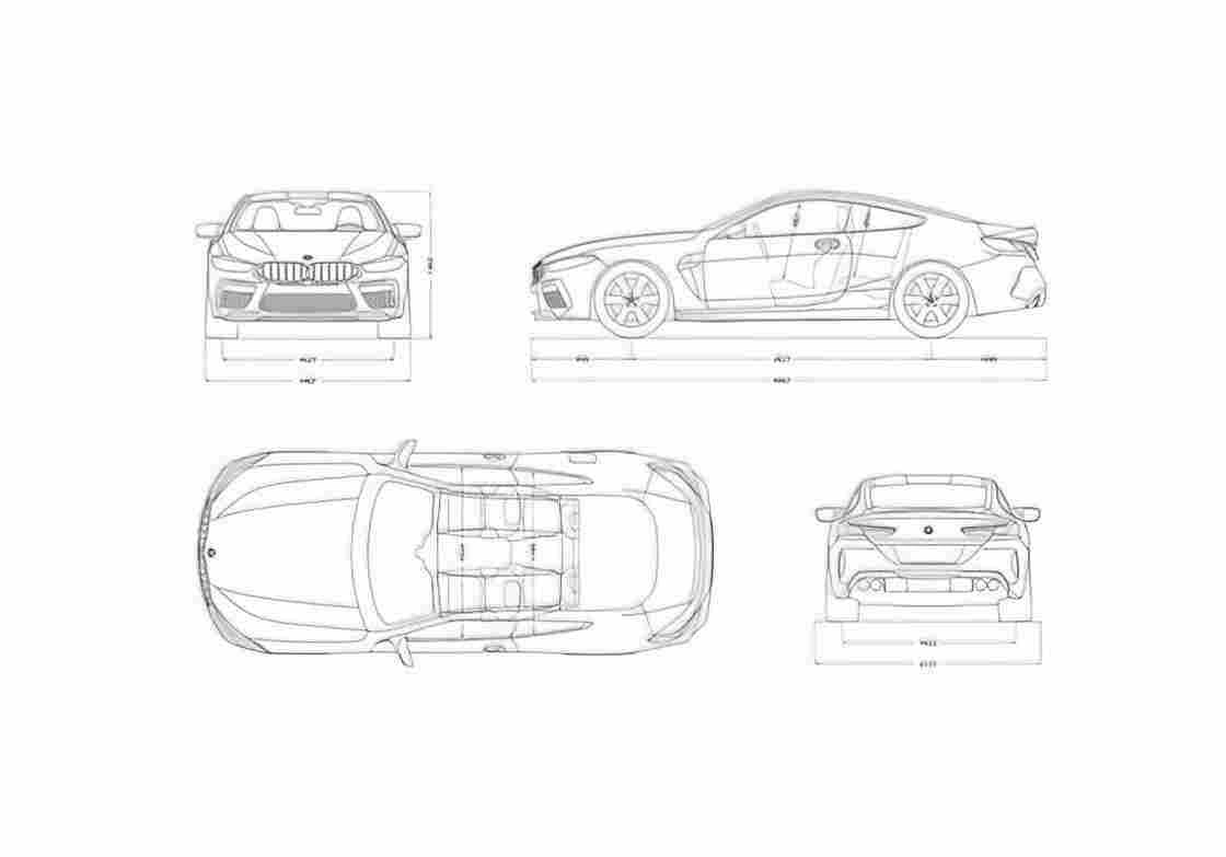 Blueprint BMW M8 Coupe 01 A4 Photo Print
