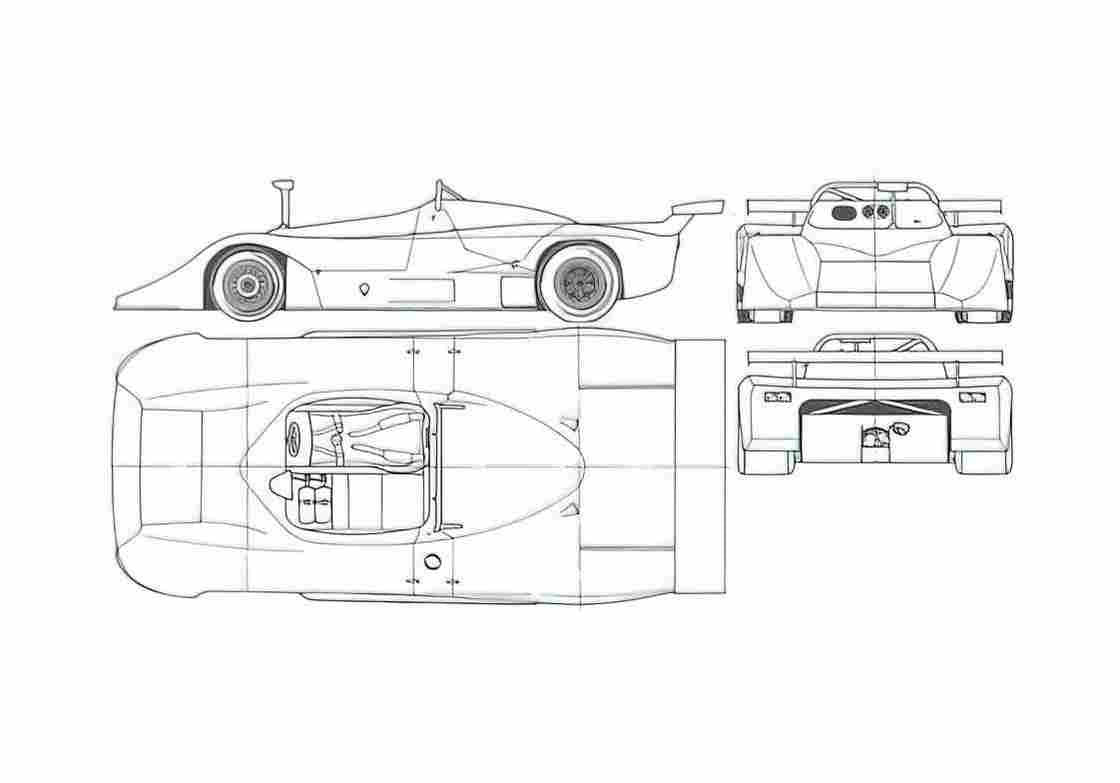 Blueprint BMW Osella PA10 Cabriolet 1976 A4 Photo Print