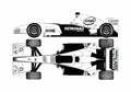 Blueprint BMW Sauber F1 OW 2006 A4 Photo Print