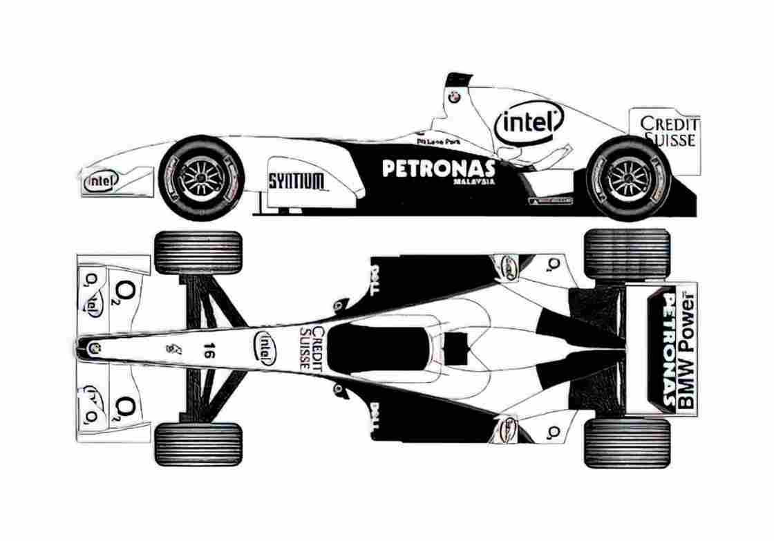Blueprint BMW Sauber F1 OW 2006 A4 Photo Print