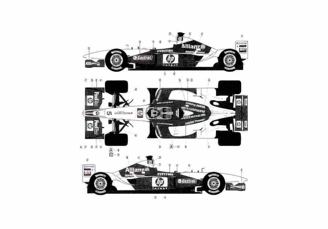 Blueprint BMW Williams F1 Cabriolet 2002 A4 Photo Print