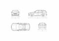 Blueprint BMW X1 sDrive18i 01 A4 Photo Print
