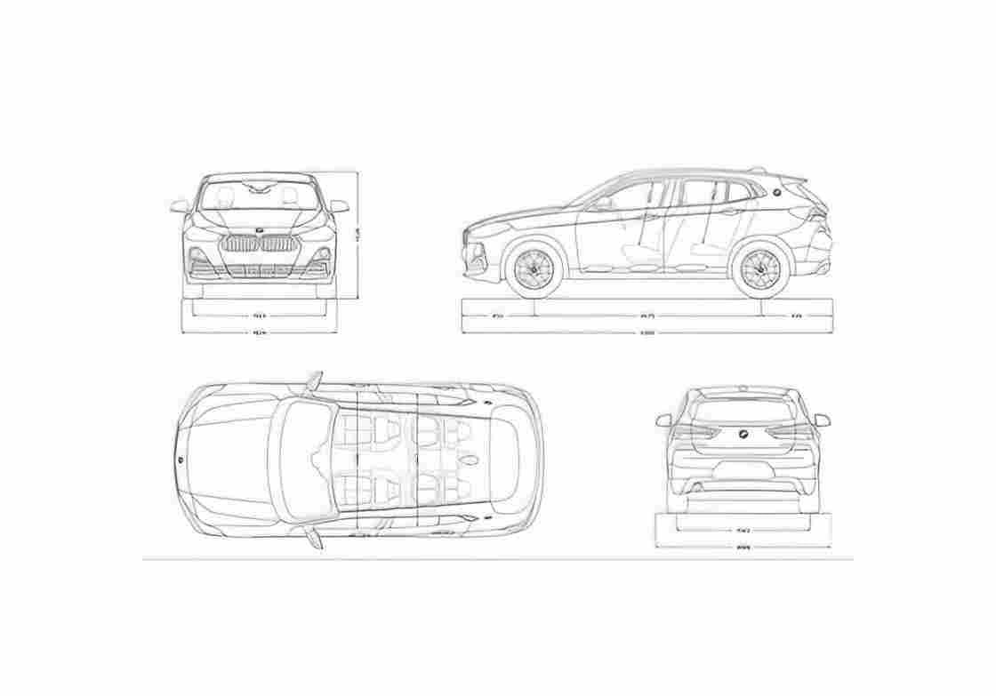 Blueprint BMW X2 sDrive18i 01 A4 Photo Print