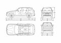 Blueprint BMW X3 E83 20i SUV 2005 A4 Photo Print