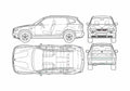 Blueprint BMW X3 E83 SUV 2004 A4 Photo Print