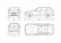 Blueprint BMW X3 E83 SUV 2007 A4 Photo Print