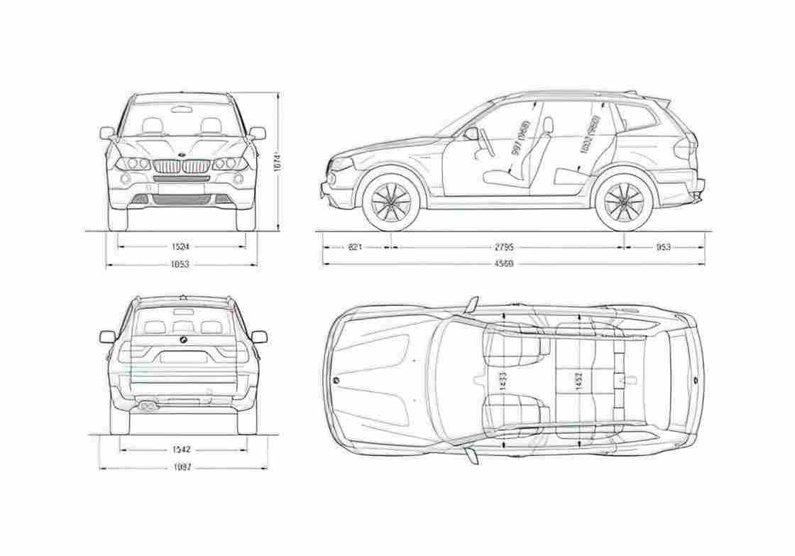 Blueprint BMW X3 E83 SUV 2007 A4 Photo Print