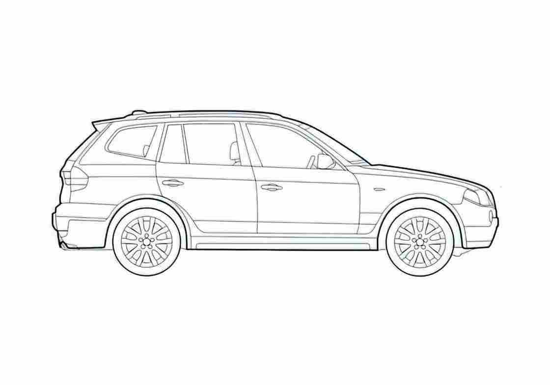 Blueprint BMW X3 E83 SUV 2009 A4 Photo Print