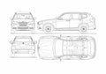 Blueprint BMW X3 SUV 2010 A4 Photo Print