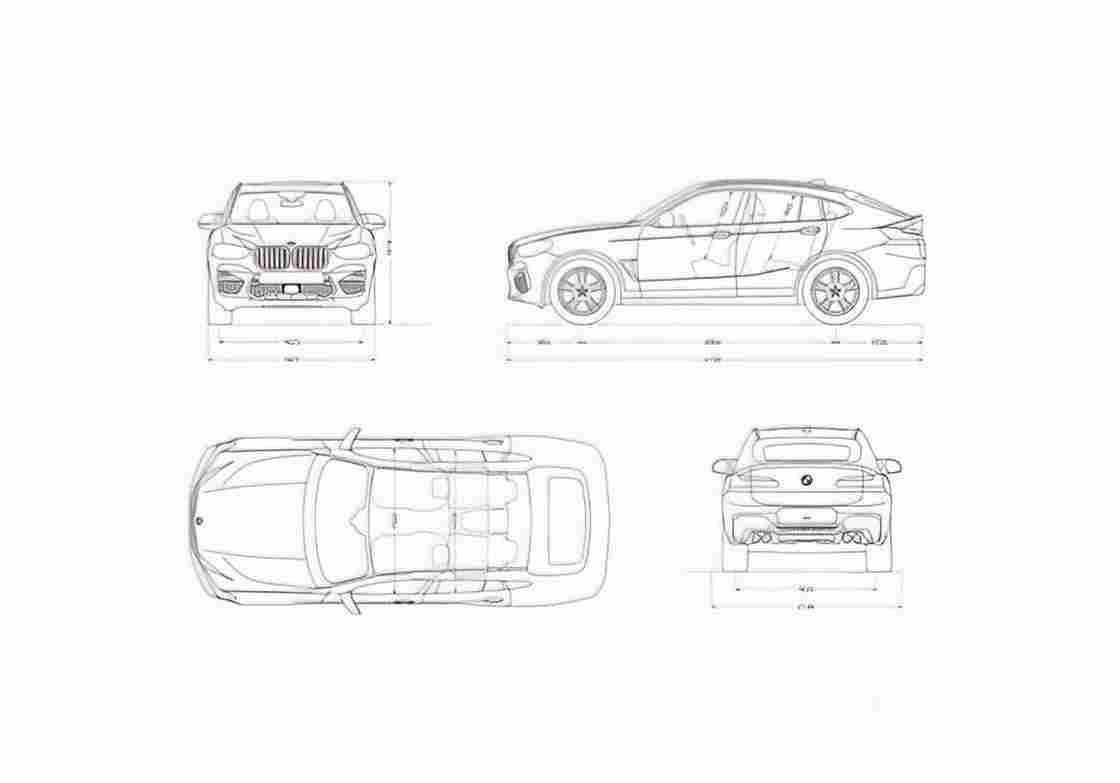 Blueprint BMW X4 M 01 A4 Photo Print