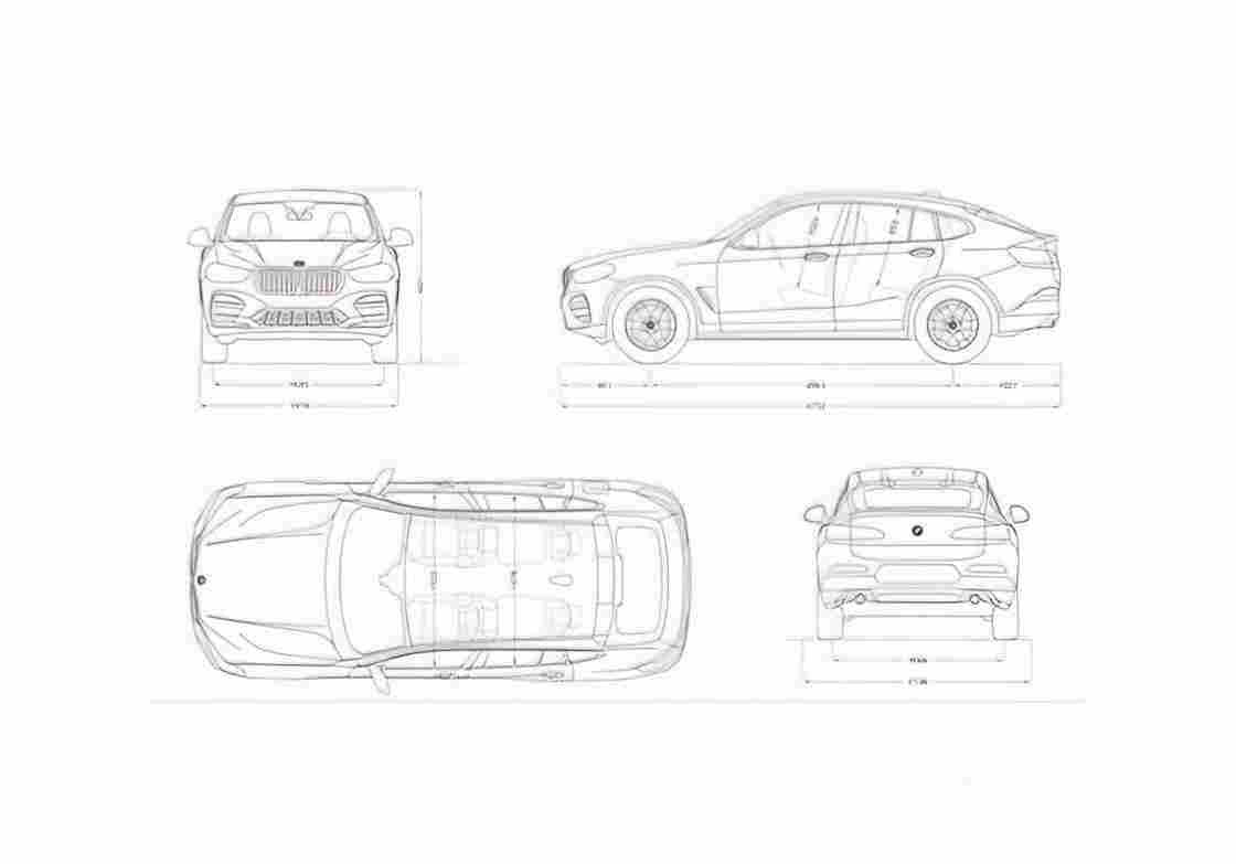 Blueprint BMW X4 xDrive20i 01 A4 Photo Print