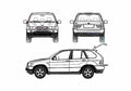 Blueprint BMW X5 E53 3.0i SUV 2003 A4 Photo Print