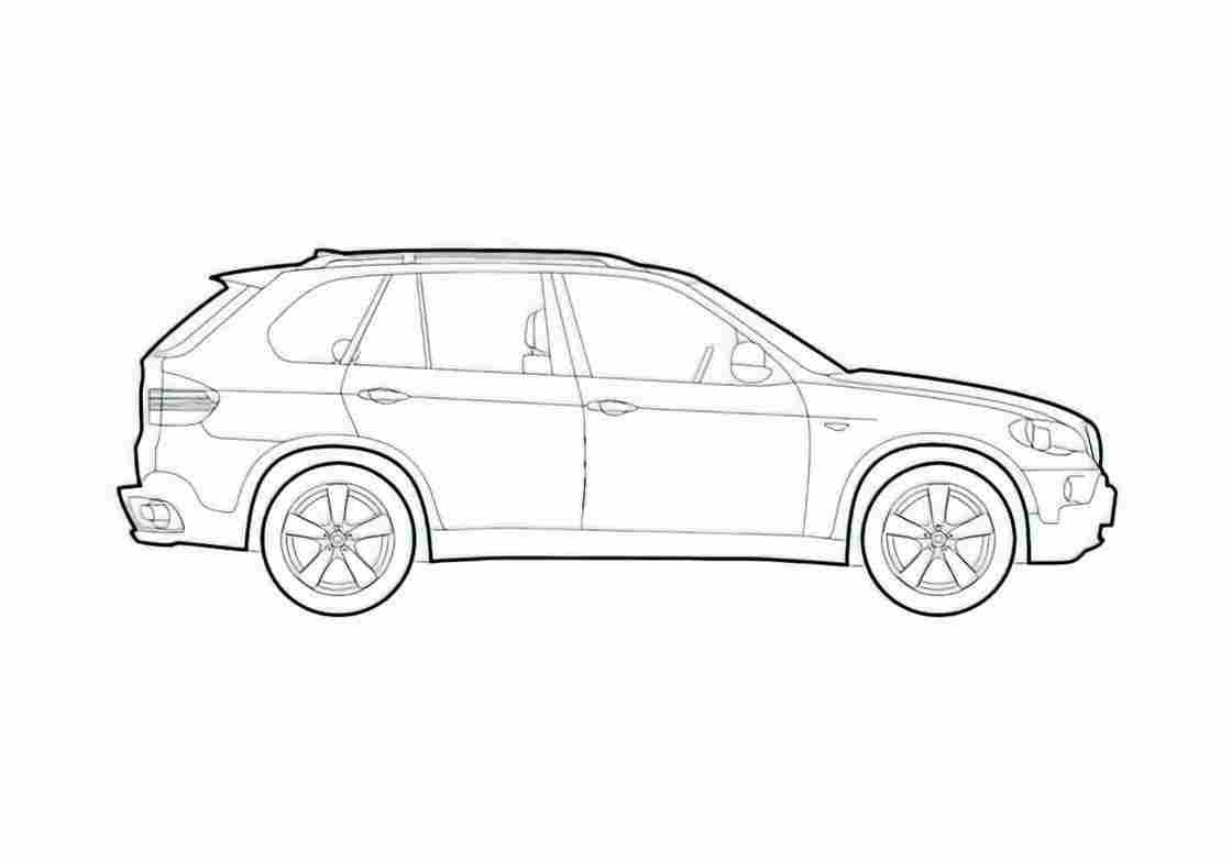 Blueprint BMW X5 E70 SUV 2009 A4 Photo Print