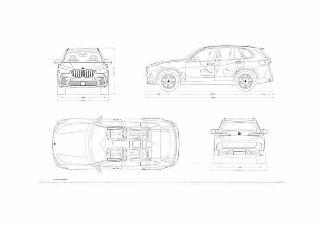 Blueprint BMW X5 M 01 A4 Photo Print