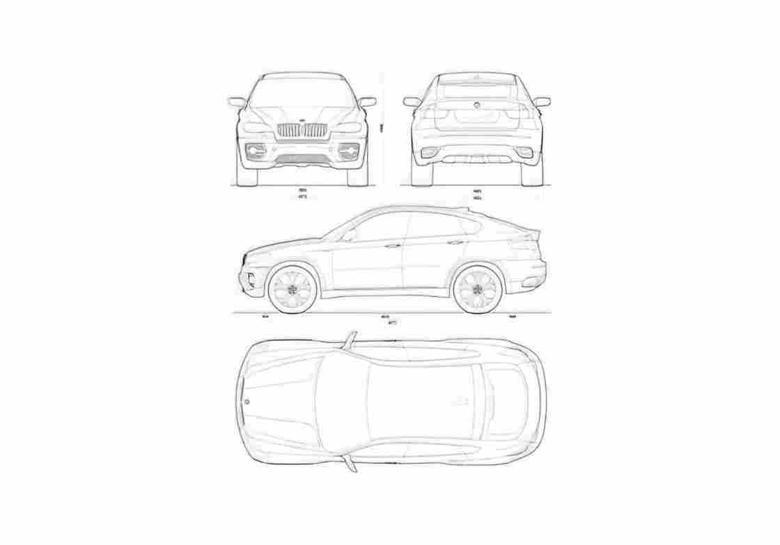 Blueprint BMW X6 Concept SUV 2007 A4 Photo Print