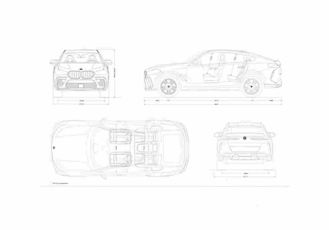 Blueprint BMW X6 M 01 A4 Photo Print