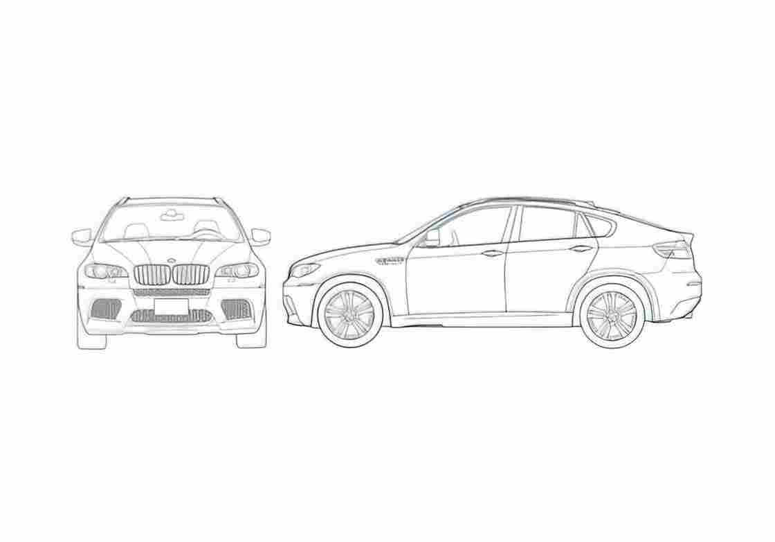 Blueprint BMW X6 M SUV 2009 A4 Photo Print