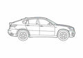 Blueprint BMW X6 SUV 2009 A4 Photo Print