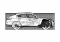 Blueprint BMW X6 xDrive 50i SUV 2008 A4 Photo Print