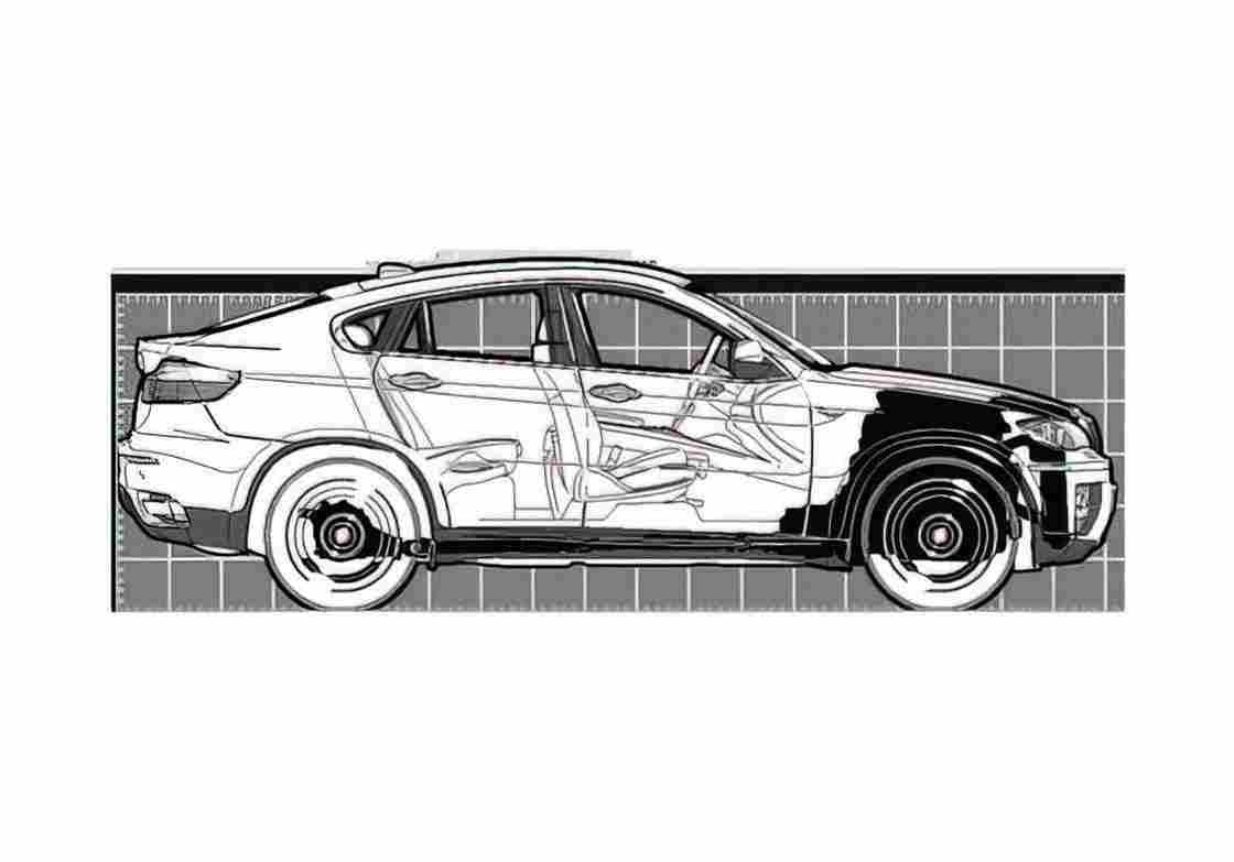 Blueprint BMW X6 xDrive 50i SUV 2008 A4 Photo Print