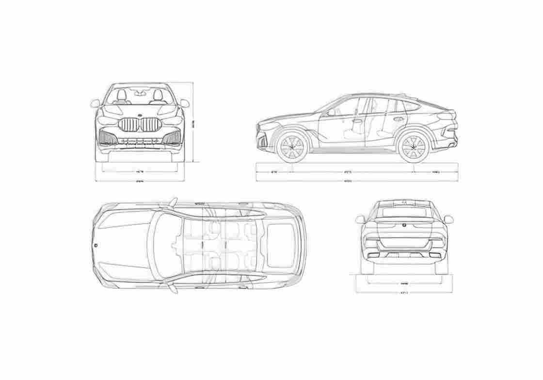 Blueprint BMW X6 xDrive30d 01 A4 Photo Print