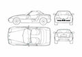Blueprint BMW Z1 E30 Cabriolet 1989 A4 Photo Print