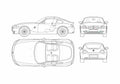 Blueprint BMW Z4 E85 Coupe 2006 A4 Photo Print