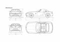 Blueprint BMW Z4 E85 M Roadster Cabriolet 2007 A4 Photo Print